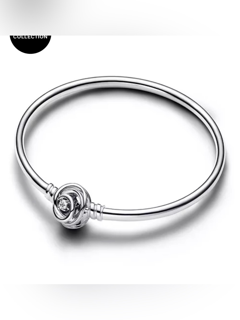 Pandora Moments Sterling Silver Encircled Clasp Bangle